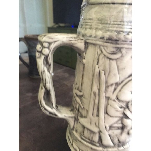 Handmade Beer Stein Mug w/  Friends and Dog drinking - unique - Picture 7 of 8